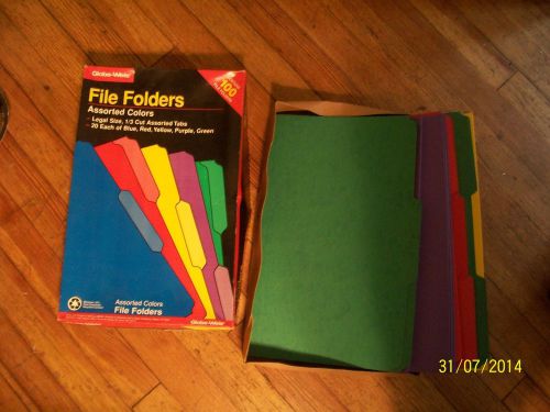 Legal Size 1/3 Cut Assorted Tab File Folders (48)