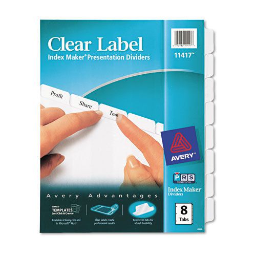 Avery Index Maker Clear Label Punched Dividers, Letter, 2 Sets of 8