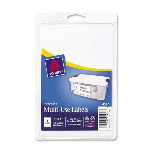 Avery handwritten removable id label - 6&#034; width x 4&#034; length - 40 / (ave05454) for sale