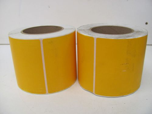 LOT OF 2 ASL KP122426 YELLOW LABELS ROLL OF 500 +/- 4&#034; X 4&#034; NNB!!!