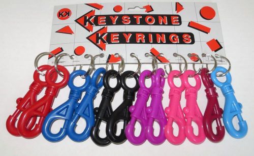 Keystone #1070 -  twelve tough plastic key clips -  assorted colors for sale