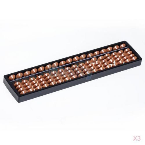 3x Plastic Abacus Arithmetic Soroban Kid&#039;s Calculating Tool 17 Digits Rod 5-Bead