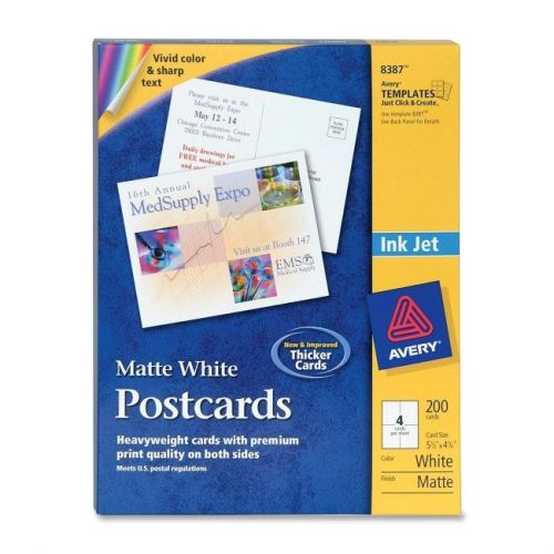 AVERY DENNISON 8387 200 CARDS 5.5X4.25 WHITE INKJET