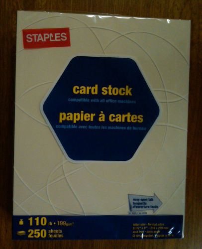 STAPLES BRAND NEW 110 lb. CARD STOCK - 250 sheets - IVORY