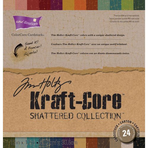 Darice Core-dinations Kraft Core By Tim Holtz 12-in x 12-in 24/Pkg Shattered