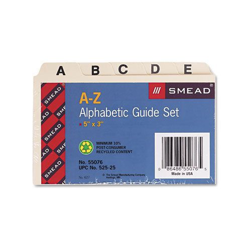 Smead Self-Tab Card Guides, Alpha, 1/5 Tab, Manila, 25/Set, ST - SMD55076