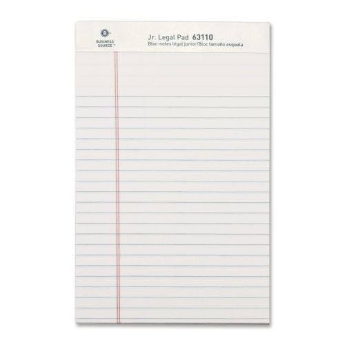Business source jr. legal ruled pad - 16 lb - 8&#034;x5&#034; - 12/pk - white  - bsn63110 for sale