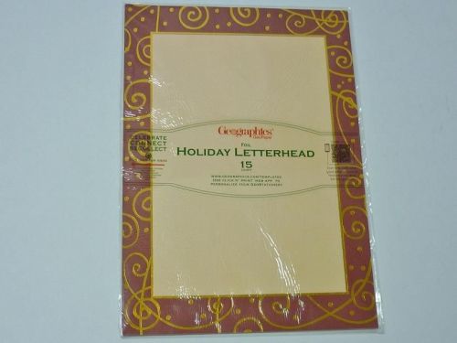 Geographics GeoPaper Holiday Letterhead Gold Foil Swirls Christmas paper 48922