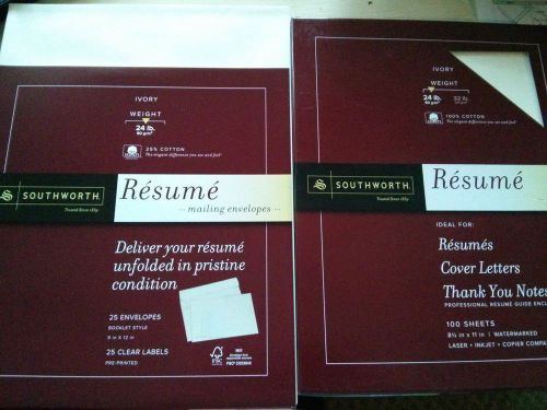 Southworth Ivory Resume Paper and Mailing Envelopes