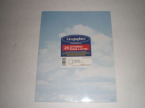GEOGRAPHICS LETTERHEAD CLOUDS 25 SHEETS 8 1/2&#039;&#039; X 11&#039;&#039;