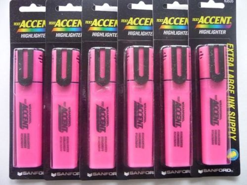 Lot of 6 sanford text accent pink highlighters for sale