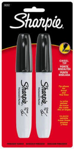Sanford Sharpie,, 2 Pack, Black Chisel Tip Permanent Marker 38262