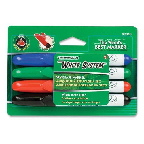 Dixon dry erase marke - chisel marker point style - black, red, blue, (dix92040) for sale