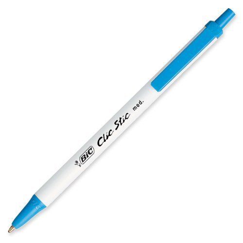 Bic clic stic retractable pen - medium pen point type - round pen (csm11be) for sale