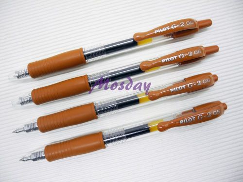 8pcs Pilot G2-5  Roller Ball Pen Retractable Gel Ink 0.5mm, CARAMEL