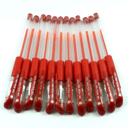 12pcs Red 0.5mm Gel ink Rollerball Pen used in Office Stationery School