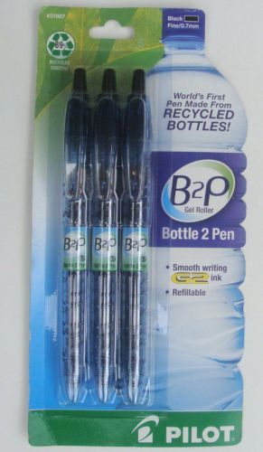 3 pilot b2p gel recycled pilot bottle black 0.7mm pt pens for sale