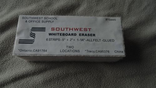 New - Southwest Whiteboard Dry Eraser - 6 strips 5&#034; x 2&#034; x 1 1/4&#034; All Felt Glued