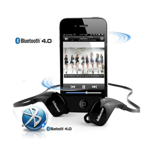 Premium bluetooth v 4.0 wireless stereo headset earphone handsfree - black for sale