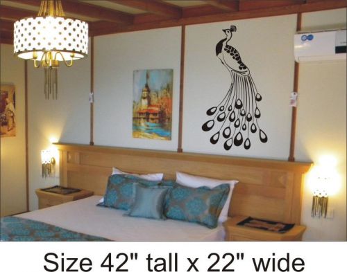 Peacock Silhouette Bedroom, Drawing Room Wall Vinyl Sticker Decal Decor-1247