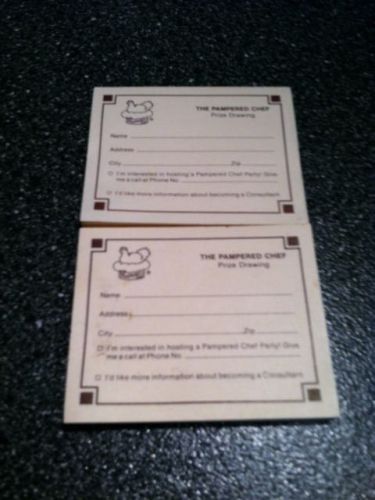 Pampered Chef Prize Drawing Slips - 2 pads NEW
