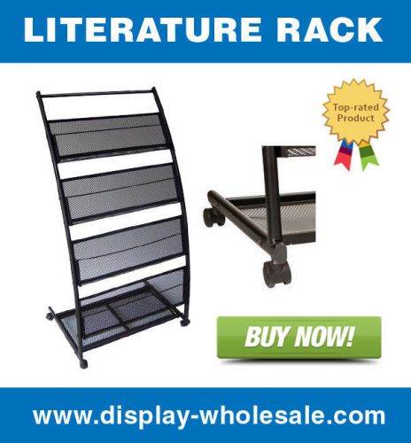 4 Shelf Mobile Literature/ Magazine Rack/ Stand
