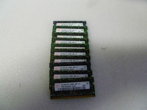 LOTS OF 10 HYNIX 2GB 2RX8 PC2-6400 MEMORY RAM FOR LAPTOP