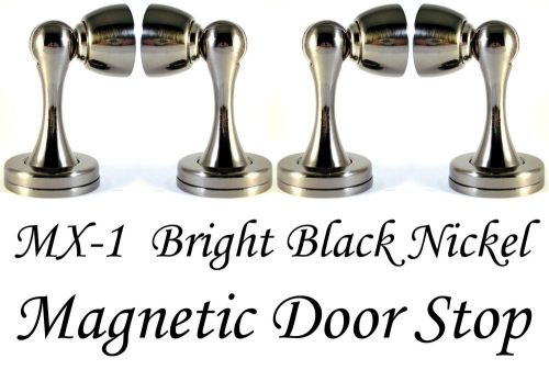 Lot of 4 ~ mx-1 bright black nickel commercial grade *magnetic* door stops for sale