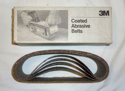 (5) 3M 26708 241D 3&#034; x 24&#034; 36x Resin Coated Abrasive Cloth Belts Three-M-Ite NEW