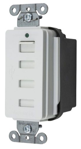 Bryant Electric USBB4W Charger 4 Port Outlet  Four USB Type 2.0 Ports  5-Amp