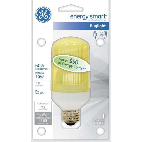 Ge lighting 49895 energy smart cfl bug light 14-watt (60-watt replacement) new for sale