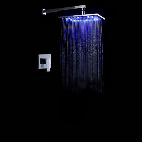 Modern 12&#034; wall mounted led rain shower head 2 parts shower system free shipping for sale