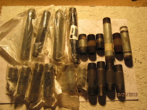 Lot of (20) 1/2&#034; threaded  metal pipe nipples for sale