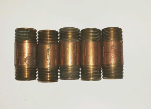 3/4&#034; x 2 &#034;;brass nipple Lee Brass lot of  5