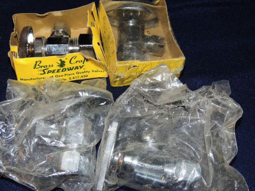 4 nos brass craft speedway and eastmen speedflex angle stop w/handle valve for sale