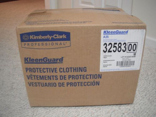 Case of 26 kimberly-clark kleenguard a35 liquid &amp; particle protection coverall m for sale