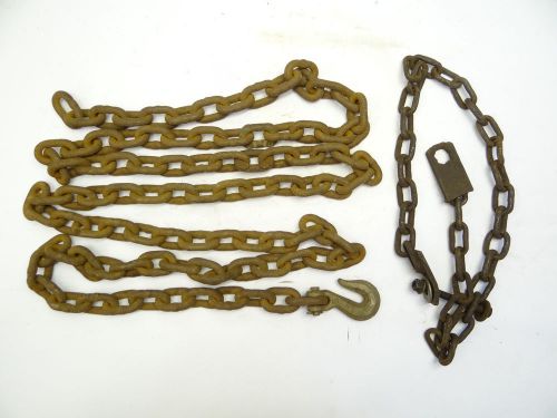 Vintage Used Old Metal Iron Forged Hook Construction Lamp Hangers Chains