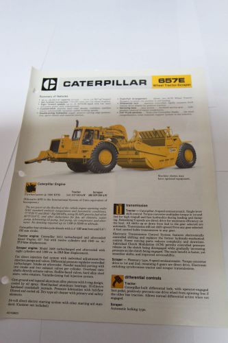 Caterpillar 657E Scraper Sales Brochure Dated 1983