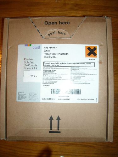 New OEM Genuine Durst Rho HD E1605083 WHITE UV curable pigment Ink 5 Liters