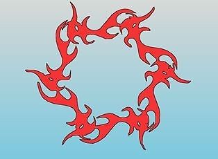 Flame Wreath ; .DXF  TK-A-0008 ; CNC Plasma ; Laser ; Water-Jet ; Router