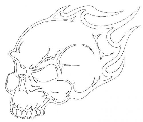 Flame Skull DXF file for CNC laser, plasma cutter,or router