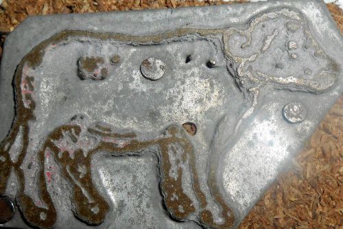 Vintage Letterspress Printing Zinc Block Buffalo Made In India s1222