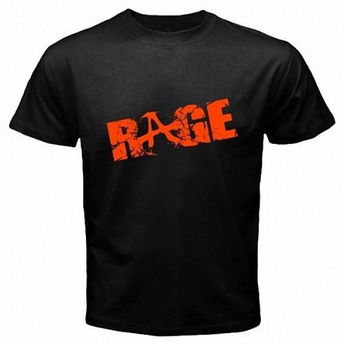 Rage first person shooter iphone xbox 360 pc mens black t-shirt size s - 3xl for sale