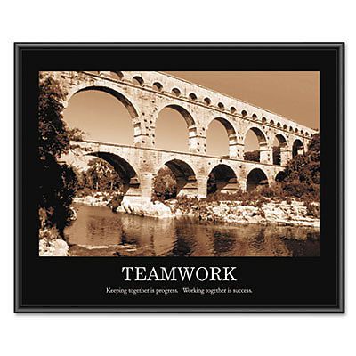&#034;Teamwork&#034; Framed Sepia-Tone Motivational Print, 30 x 24