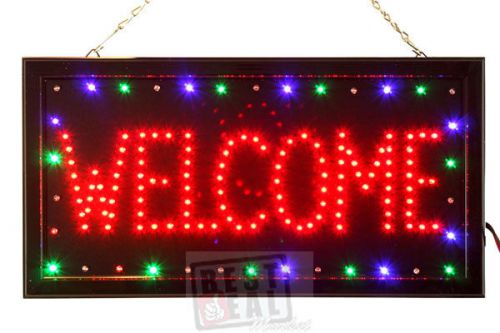 LED Neon Bright Motion Welcome Open Sign 19&#034;x10&#034; 46