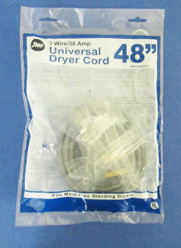 JMF Universal Dryer Cord 48&#034; 30 Amp 3 Wire Grey # 18EN4N5R24