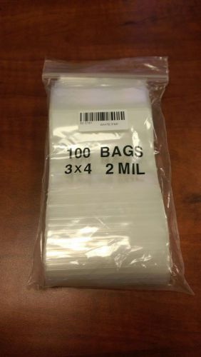 Zip Lock Bags with White Block 3&#034; x 4&#034; Box of 1,000