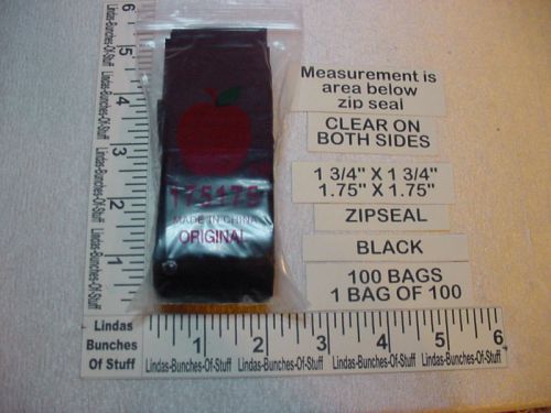 100 black 1 3/4&#034; x 1 3/4&#034; 2m plastic zipseal bags new for sale