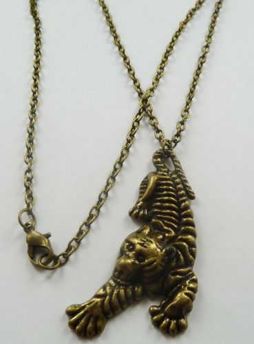 Lots of 10pcs bronze plated tiger Costume Necklaces pendant 650mm