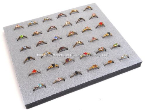 12 Grey 36 Ring Jewelry Display Liner Insert Pads 7 3/4&#034; x 6 3/4&#034;
